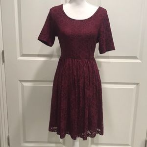 Burgundy Lace Modest Dress